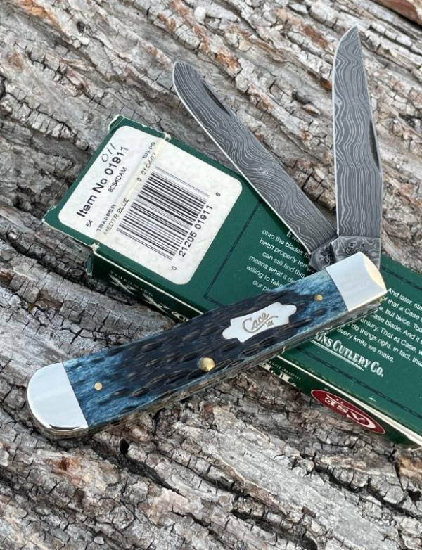 CASE XX ** 2007 MEDITERRANEAN BLUE LADDER DAMASCUS TRAPPER