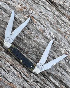 CASE XX ** SFO SCROLLED & NUMBERED GREEN BONE 4 BLADE TEXAS MUSKRAT