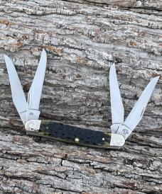 CASE XX ** SFO SCROLLED & NUMBERED GREEN BONE 4 BLADE TEXAS MUSKRAT