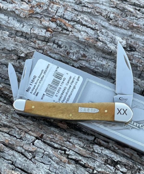 CASE XX ** SFO 2019 SMOOTH ANTIQUE BONE SEAHORSE WHITTLER
