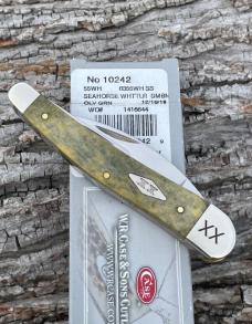CASE XX ** SFO 2019 SMOOTH OLIVE GREEN BONE SEAHORSE WHITTLER