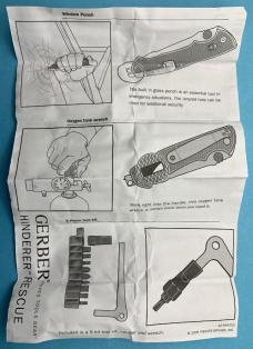 Gerber Rescue Knife New in the Pouch Including Tools and Instructions. ........................(GRT)