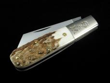 Schatt & Morgan Genuine Stag Cotton Barlow Knife by Cooper Cutlery Rare 69CB-S Made in USA