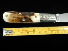 Schatt & Morgan Genuine Stag Cotton Barlow Knife by Cooper Cutlery Rare 69CB-S Made in USA