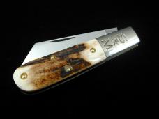 Schatt & Morgan Genuine Stag Cotton Barlow Knife by Cooper Cutlery Rare 69CB-S Made in USA