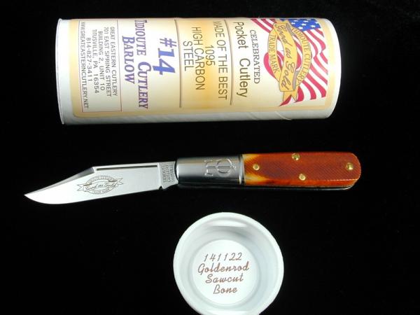 Great Eastern Cutlery GEC Goldenrod Sawcut Bone Barlow Knife 141122 Made in USA Great Eastern Cutlery GEC Goldenrod Sawcut Bone Barlow Knife 141122 Made in USA