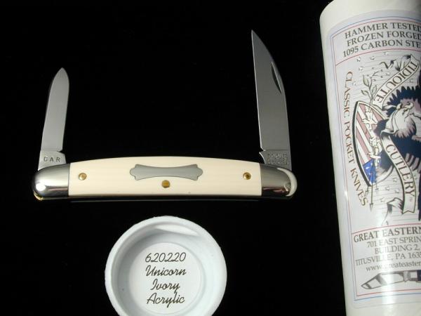 Great Eastern Cutlery GEC Smooth Unicorn Ivory Acrylic Pocket Congress Knife 620220 NIT 1 of 695 USA Great Eastern Cutlery GEC Smooth Unicorn Ivory Acrylic Pocket Congress Knife 620220 NIT 1 of 695 USA