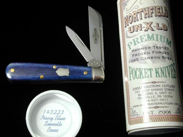 Great Eastern Cutlery GEC Navy Blue Smooth Bone Jack Knife 1 of 331 NIT 143123 Made in USA Great Eastern Cutlery GEC Navy Blue Smooth Bone Jack Knife 1 of 331 NIT 143123 Made in USA