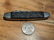 Vintage Mid Century CAMCO 2 Blade Jack Knife Jigged Black Handle - Good Condition