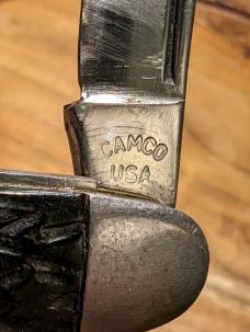 Vintage Mid Century CAMCO 2 Blade Jack Knife Jigged Black Handle - Good Condition