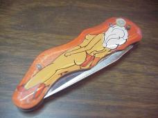 Russian RPK Topless girl knife red panties