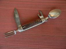 Vintage Colonial Camp/ Hobo Knife w/ Fork & Spoon 1960's