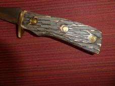 Vintage Imperial Prov. R.I. USA Fixed Blade Skinner Knife Faux Stag Handles Circa 1956-1978