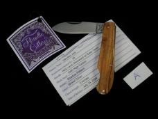 Titusville Cutlery Holy Land Olivewood EZ Open Little Man Shadow Jack Knife 1 of 35 COA USA Made