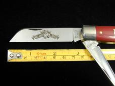 Great Eastern GEC Red Linen Micarta Bull Hide Carver Knife NIT Sheepsfoot 1 of 281 USA 863223P