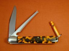 Great Eastern Cutlery GEC Smooth Tortoise Shell Acrylic Fish Keeper Knife 1 of 492 NIT USA 651222SS