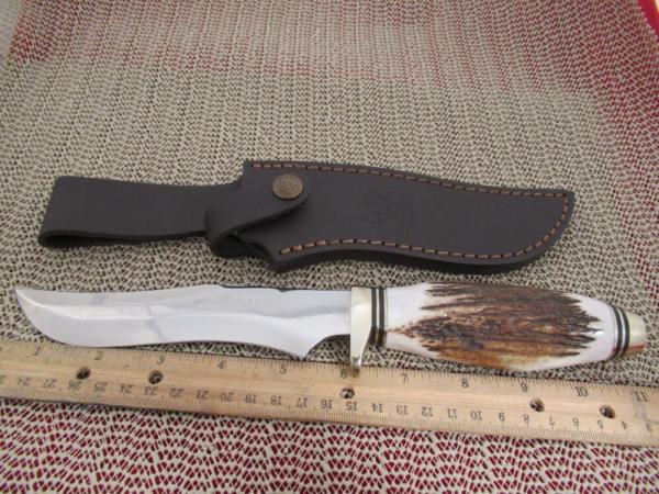 Hen & Rooster Stag Handle Fixed Blade Model # HR4800 Spain