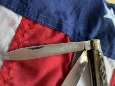 1997 Bulldog Brand HAND MADE 2 Blade Doctor Knife w/ Wide Spatula blade & Sweet Stag Handles