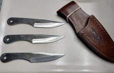 Gil Hibben UC454 Original Thrower  Set of 3 with Leather Sheath