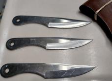 Gil Hibben UC454 Original Thrower  Set of 3 with Leather Sheath