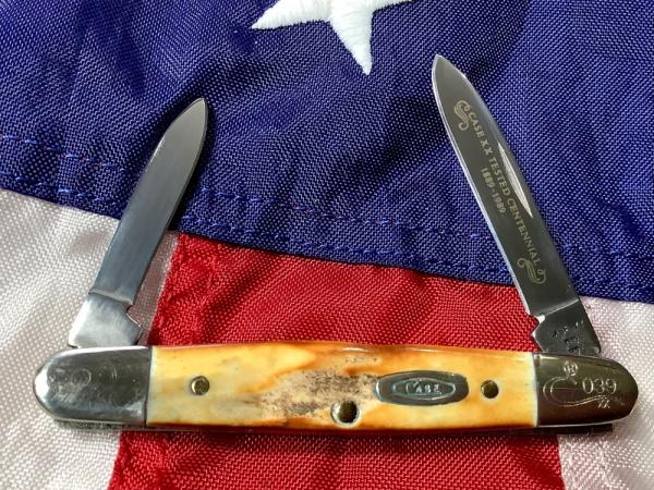 Used- Case xx 1989 Centennial Eisenhower Knife Mdl# 52063 SSP With Super Stag Handles -NOS Used- Case xx 1989 Centennial Eisenhower Knife Mdl# 52063 SSP With Super Stag Handles -NOS