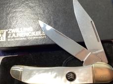 J A Henckels Copperhead w/ Rainbow Flashy Mother of Pearl Handles +Pouch, COA & Hard Box -NOS