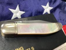 J A Henckels Copperhead w/ Rainbow Flashy Mother of Pearl Handles +Pouch, COA & Hard Box -NOS