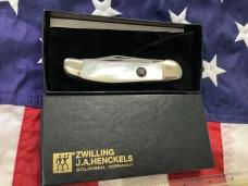 J A Henckels Copperhead w/ Rainbow Flashy Mother of Pearl Handles +Pouch, COA & Hard Box -NOS