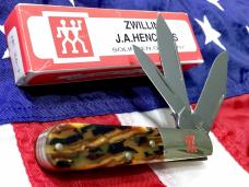 J A Henckels 3 Blade "Hand Forged" Barlow (HK-26-T) with Multi Brown Color Synthetic Handles -NOS