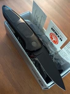 ORIGINAL GERMAN MADE 1990'S BOKER SPEED LOCK AUTOMATIC 707B BLACK ALUMINUM SWAT VERSION NIB 