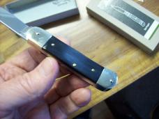 Hubertus Knife Solingen, Germany Small 08 Exotic Black Ebony Wood 5 3/4 " Open Lilyput NIB