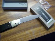 Hubertus Knife Solingen, Germany Small 08 Exotic Black Ebony Wood 5 3/4 " Open Lilyput NIB
