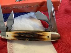 Colonel Coon (by Queen) One of 250, Jr Scout Knife w/ Great Stag Handles -NOS in orig box