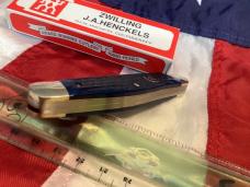 J A Henckels Stockman Pocket Knife with Blue Bone Handles! NOS