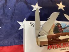 1996 Winchester Congress knife By Blue Grass Cutlery (Mdl# 4902) w/ Brown Bone Handles