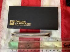 J A Henckels Trapper w/ Flashy Rainbow Mother of Pearl Handles +Pouch, COA & Hard Box -NOS