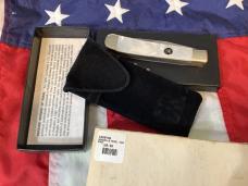 J A Henckels Trapper w/ Flashy Rainbow Mother of Pearl Handles +Pouch, COA & Hard Box -NOS
