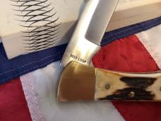 1981 Case xx Hammerhead Shark Folding Hunter w/ Stag Handles (5159 LSSP) +Orig Sheath & Box -NOS
