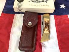 1981 Case xx Hammerhead Shark Folding Hunter w/ Stag Handles (5159 LSSP) +Orig Sheath & Box -NOS