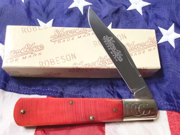 Robeson ShurEdge 5" Daddy Barlow Knife w/ Red Bone Handles -NOS in orig box & Minty Robeson ShurEdge 5" Daddy Barlow Knife w/ Red Bone Handles -NOS in orig box & Minty