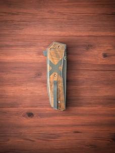 WOOX Leggenda Knife (3.5" Blade) (Carbon Fiber/Walnut Scales) 