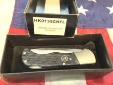 J A Henckels (HK-135-CHFL) Folding Hunter Pocket Knife with Nice Grey Chipped Flint Handles -NOS