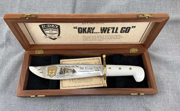 WR Case – D-Day Commemorative Bowie – NEW in Walnut box