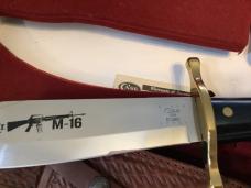 Case xx 2011? Colt, Military M-16 Theme Bowie w/ Black Synthetic Handles & Orig Sheath