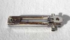 NEW AGA CAMPOLIN GENUINE STAG WITH DAMASCUS BLADE MINI DOMINUS 15cm - 6" LEVER LOCK