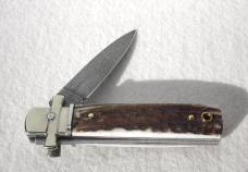 NEW AGA CAMPOLIN GENUINE STAG WITH DAMASCUS BLADE MINI DOMINUS 15cm - 6" LEVER LOCK