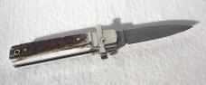 NEW AGA CAMPOLIN GENUINE STAG WITH DAMASCUS BLADE MINI DOMINUS 15cm - 6" LEVER LOCK