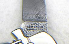 NEW AGA CAMPOLIN GENUINE STAG WITH DAMASCUS BLADE MINI DOMINUS 15cm - 6" LEVER LOCK