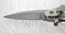 NEW AGA CAMPOLIN GENUINE STAG WITH DAMASCUS BLADE MINI DOMINUS 15cm - 6" LEVER LOCK