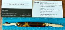 Ibberson Pen Knife By Stan Shaw, Tortoise Shell Scales, Sheffield England, Unused